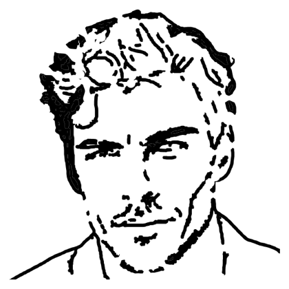 The finished stencil in black and white