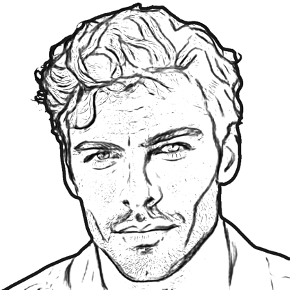 The sketch weighted by how strong each line is